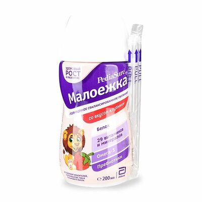Специальная смесь Малоежка 1-10 лет со вкусом клубники, PediaSure, Нидерланды в Азбука Вкуса Экспресс Меню по цене 139 ₽