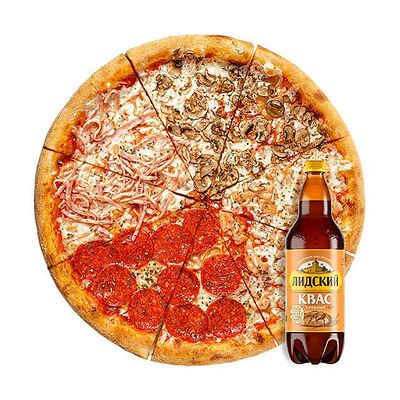 4 сезона New и Лидский квас в ПиццаМания по цене 19 р.