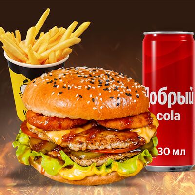 Комбо №5 с бургером Jack Daniels в Lapa Food по цене 685 ₽