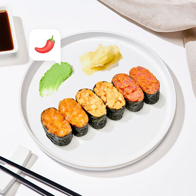 Гунканы спайси ассорти в Много лосося по цене 570