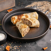 Блины с мясомв Сытно Аппетитно