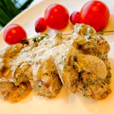 Куриная печень в сливочном соусе в Буркина Фасоль по цене 310 ₽