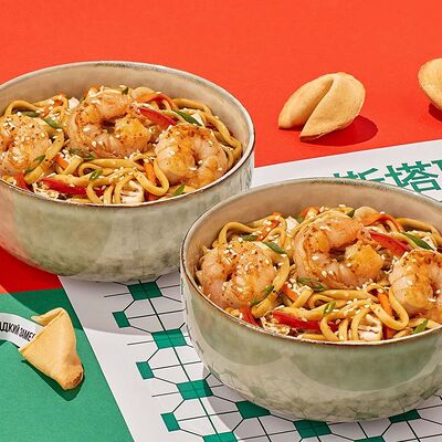 Тигровые креветки с лапшой удон Х2 в Dostaевский по цене 1091 ₽