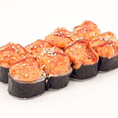 Ролл Янь под розовым соусом с крабом сурими в Hot-Pizza по цене 345 ₽
