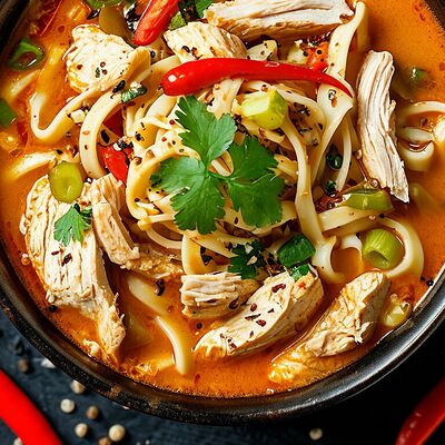 Том ям с лапшой удон в Одно мясо по цене 490 ₽