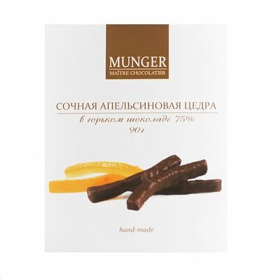 Цукаты Munger Chocolatier цедры апельсина в горьком шоколаде в Азбука Вкуса Экспресс Меню по цене 279 ₽
