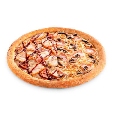 Половинки Цыпленок барбекю 36 и Ветчина и грибы 36 в ПЕППЕРС ПИЦЦА по цене 1140 ₽