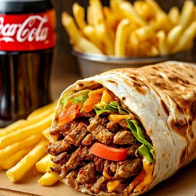 Комбо Обед с говяжьей шаурмой и напитком на выборв Отличный вкус Шаурма и Чебуреки по цене 400 ₽