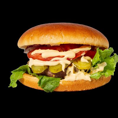 Сырный бургер мини в Роллы и бургеры по цене 400 ₽