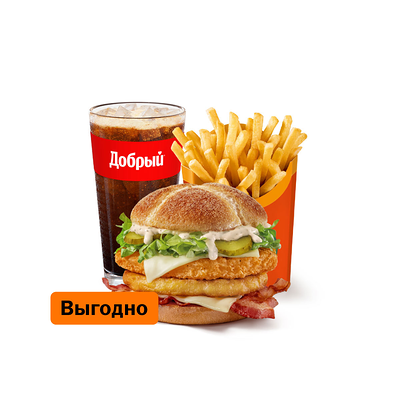 Минский Бургер с курицей Комбо Большой в Вкусно – и точка по цене 607 ₽