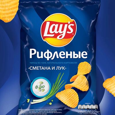 Lays рифленый Сметана и лук L в ЭкспрессВиль по цене 250 ₽