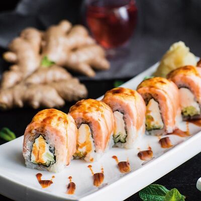 Ролл Филадельфия запеченная с лососем в Маймун по цене 850