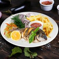 Комбо с дорадо на углях в Баттерфлай