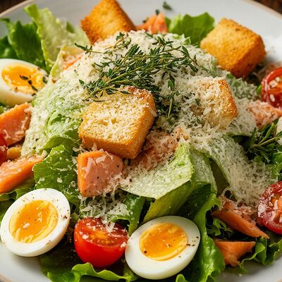 Цезарь с лососем в Gastrobar Лучшая еда с доставкой по городу по цене 700 ₽