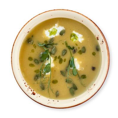 Крем суп из тыквы со страчателлой в Кофеин по цене 330