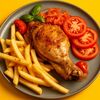 Запеченная куриная ножка с фри и овощами в Gi Gi Pizza по цене 499