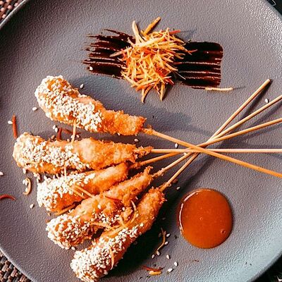 Креветки темпура с соусом манго-чили в Рестобар Ферум по цене 390