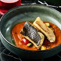 Камбала с овощами и соусом из оливок в AGATA