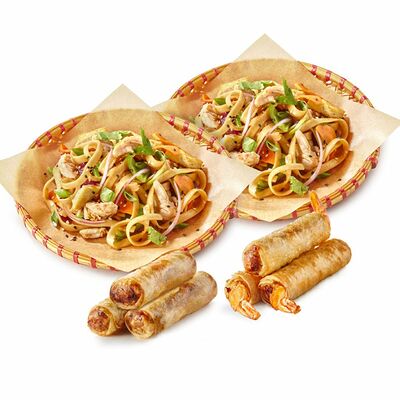 Набор: Вок с курицей М на выбор (2 шт.), Вьетнамские рулеты Нэм на выбор (6 шт.) в ДЕД ХО по цене 1519 ₽