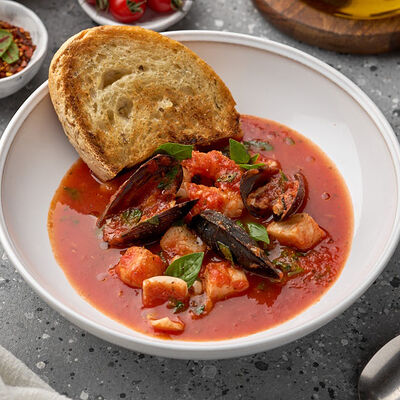 Каччукко - томатный суп с морепродуктами в Zanzara osteria по цене 590 ₽