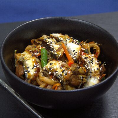 Лапша с угрём в соусе хо в KOMIX FOOD по цене 610 ₽