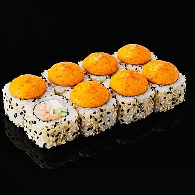 Запеченный ролл Кунжут-креветка-огурец-сыр в FIX NINJA по цене 600 ₽