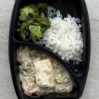 Филе минтая с овощами и рисом в Еду домой
