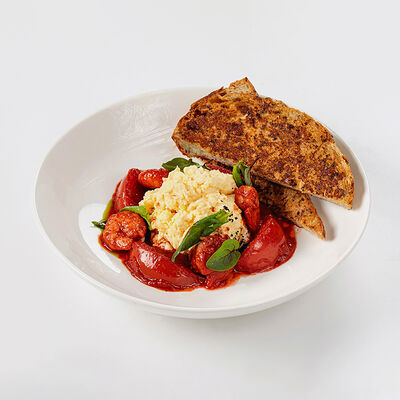 Скрембл с томатами и креветками в Coffee BOOM по цене 2900 ₸