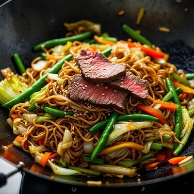 Гречневая лапша с говядиной Стандарт в ВкусноНата по цене 487 ₽