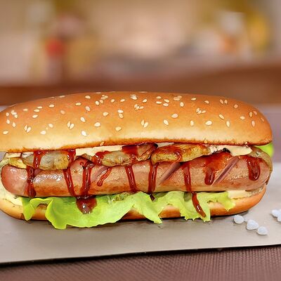 Хот-дог с грибами в Большой Аппетит по цене 595 ₽