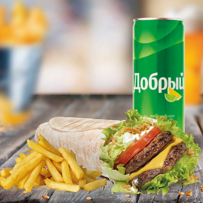 Биф ролл комбо в Papa Grill по цене 391