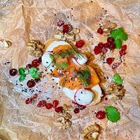 Брускетта лосось, творожный сыр в Дуэты