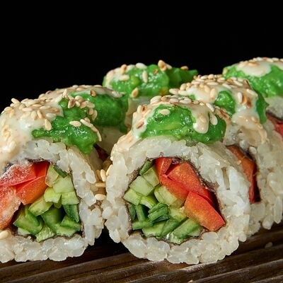 Веган-ролл без рыбы и сырав Полтора тигра по цене 550