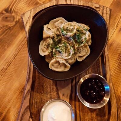 Пельмени с лосем и шпиком кабана в IPA beer cafe по цене 1390 ₽