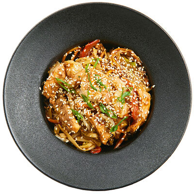 Вок с креветкой и лососем в МАМАСУШИПИЦЦА по цене 810 ₽