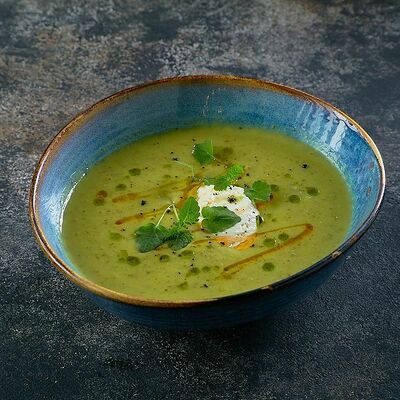 Суп-пюре из кабачков с копченым сыром сулугуни в Двор Помидор по цене 430