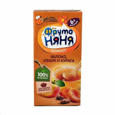 Компот из яблок, изюма и кураги с 6 месяцев ФрутоНяня в Азбука Вкуса Экспресс Меню по цене 39 ₽