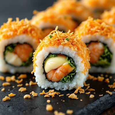 Ролл с жареной креветкой в Суши мастер по цене 673 ₽