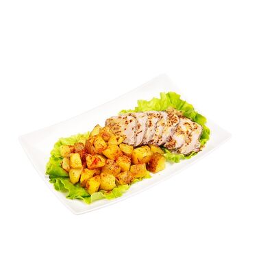 Нежная свинина в медово-горчичном соусе с картофелем в СушиWok по цене 332