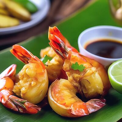 Жареные креветки со сливочным васаби в Йохан-Пивохан по цене 1115 ₽