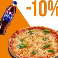 Пицца Маргарита 32 см и Evervess Кола 0,5 в Перчини