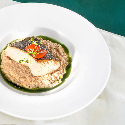 Палтус с кокосовой полбой в Вартазия по цене 1650 ₽