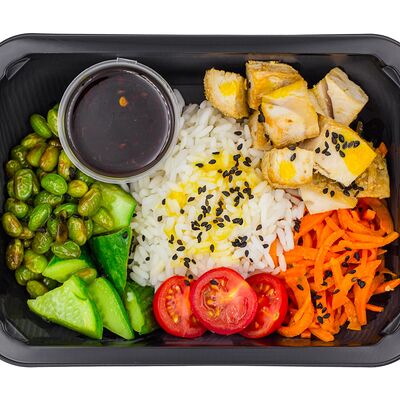 Поке боул с индейкой, овощами и рисомв За обе щёки по цене 349 ₽