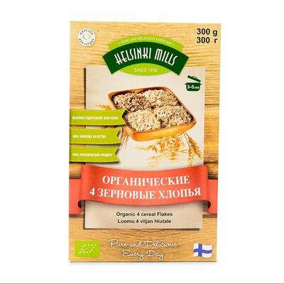 Хлопья 4 вида зерновых органические Helsinki Mills Финляндия в Азбука Вкуса Экспресс Меню по цене 177 ₽