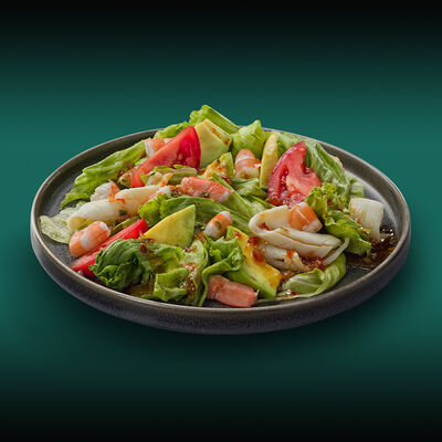 Теплый салат с креветками и авокадо в Пицца Пи по цене 549