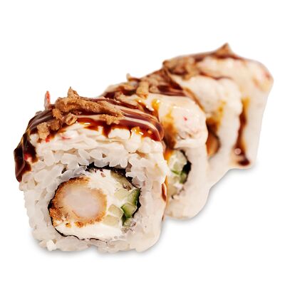 Холодный ролл Краб, креветка темпура, ореховая заправка в Jojo по цене 910 ₽