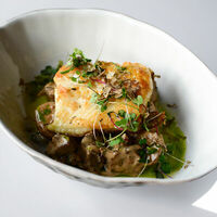 Палтус с иерусалимскими артишоками и трубачом в Vаниль