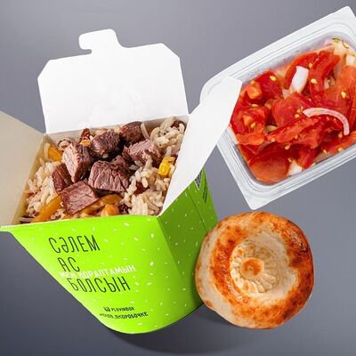 Комбо Плов М в #ПЛОВ_ВКОРОБОЧКЕ по цене 3490 ₸