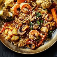 Рис с морепродуктамив Лапша