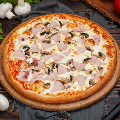 Пицца с ветчиной и грибами в ECO PIZZA & SUSHI по цене 467 ₽